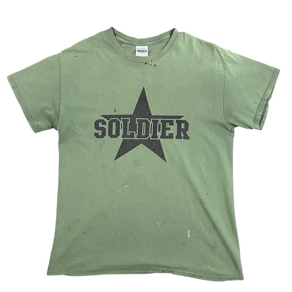 Vintage Y2K True Soldier Jesus Tee Men’s Medium Distressed Faded T-Shirt